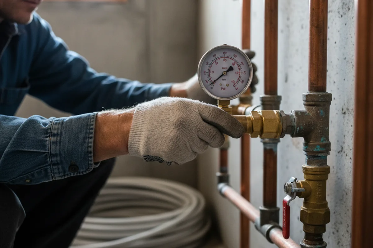 Pressure testing a repaired line during Water Line Repair in Hobbs
